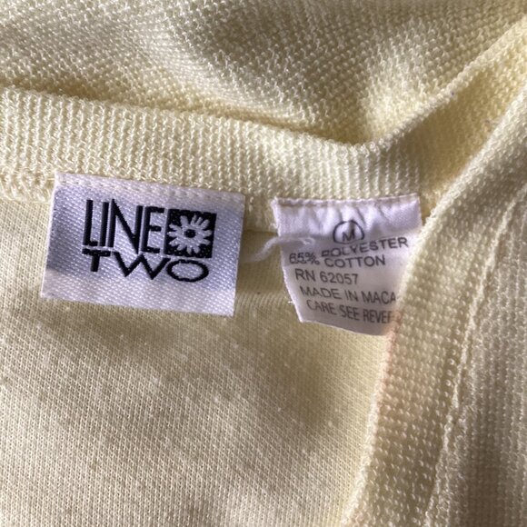 Line Two Womens Yellow Knitted Maxi Long Shift Dress Size M Short Sleeve Pull-on - Picture 6 of 9